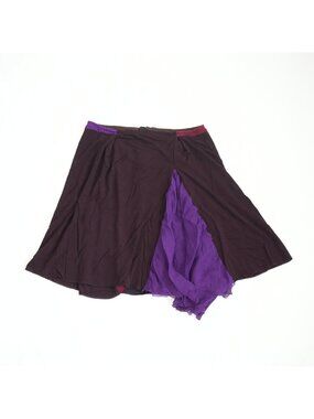 Louis Vuitton Multi-Color Purple Silk Midi Skirt Size 40